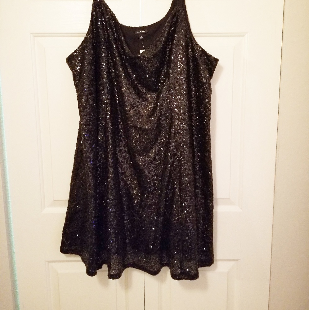 Torrid All Black Sequin Party Dress! 5x